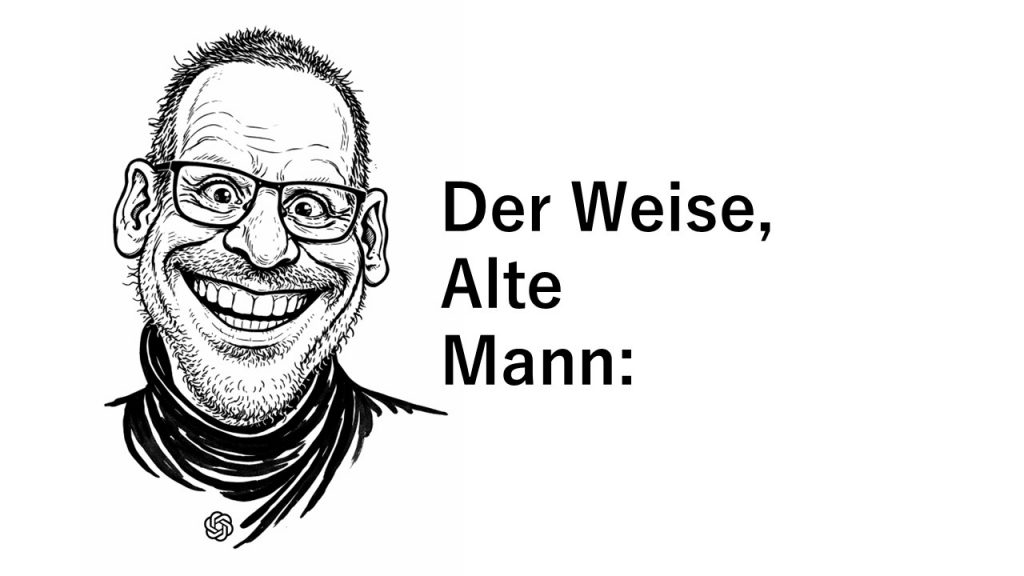 Karrikatur des Weisen, Alten Mannes