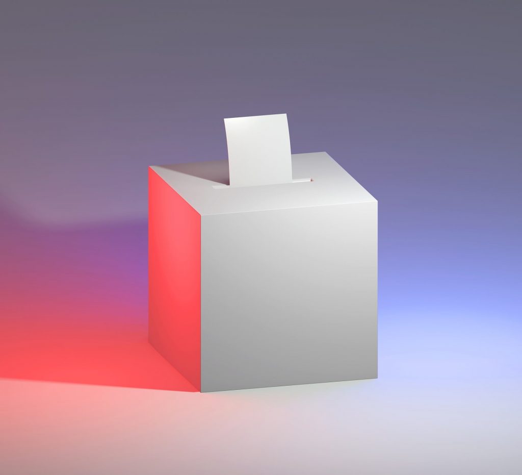 Eine stilisierte Wahlurne